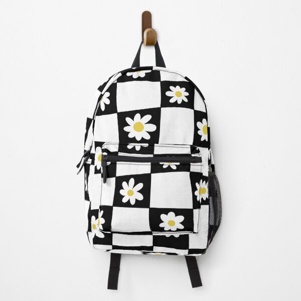 Item preview, Hand Drawn Checkered Daisy Pattern (black/white/yellow) designed and sold by Design Minds Boutique.