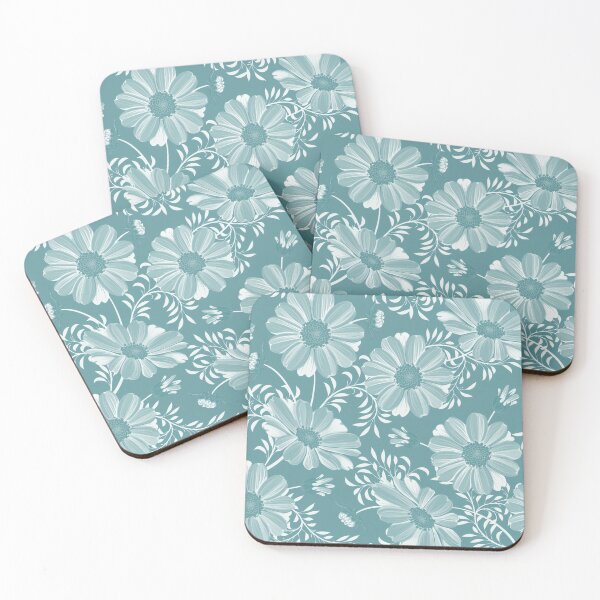 Artikelvorschau, Floral Flourish in Teal Green entworfen und verkauft von meggydesigns.