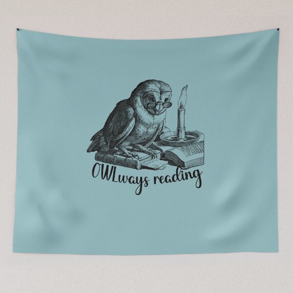 Item preview, Owlways Reading, Retro Owl with Books is Gift for Book lover and Birthdays, Winterowl designed and sold by DiensDesign.