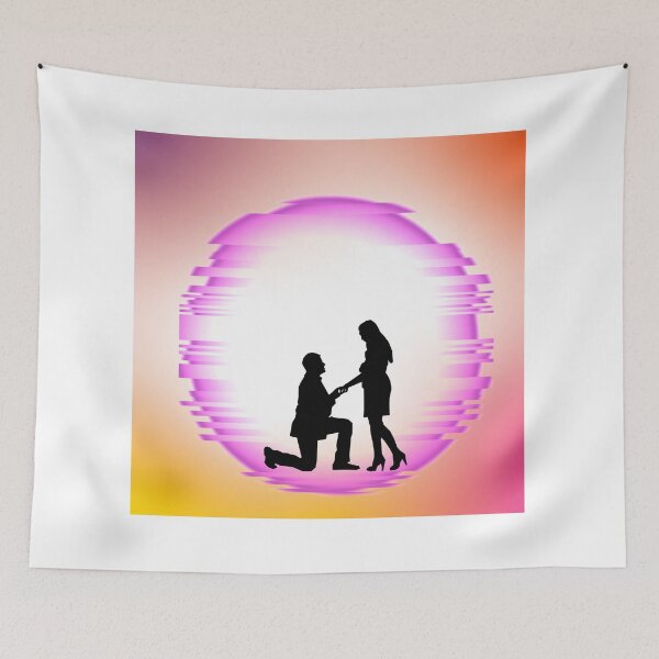 Item preview, happy love couple proposing each other designed and sold by Paramita Sen.