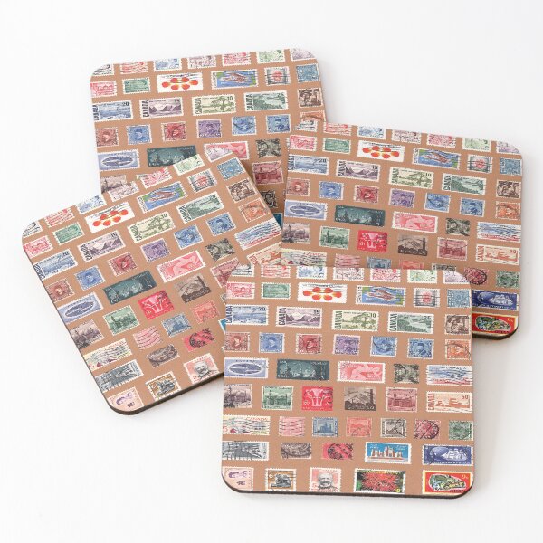 Item preview, International Postage Stamps Pattern designed and sold by The Masked Designer.