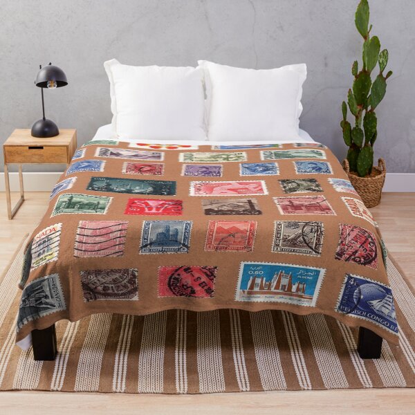 Item preview, International Postage Stamps Pattern designed and sold by The Masked Designer.