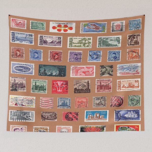 Item preview, International Postage Stamps Pattern designed and sold by The Masked Designer.
