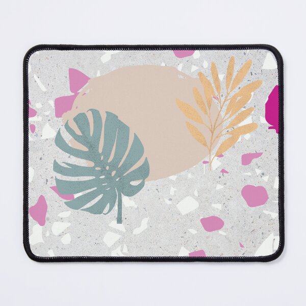 Item preview, Pastel Palm and Olive Leaves on Terrazzo Background designed and sold by GasconyPassion.