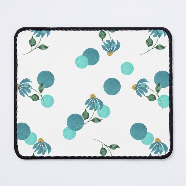 Item preview, Turquoise Watercolor Daisies And Dots designed and sold by HildegunStudio.