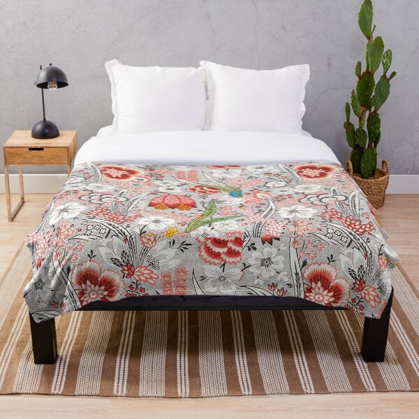 Item preview, Crimson and Harbor Grey Flower Art designed and sold by BellaProject.