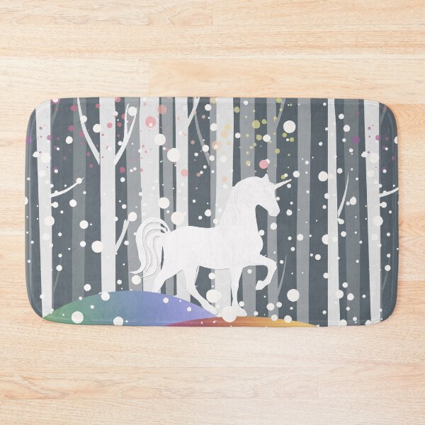 Item preview, North forest, snow and unicorn, perfect for mask, puzzle, kids puzzle, Duvets, Comforters, Shower Curtains, desk mat designed and sold by Collagedream.
