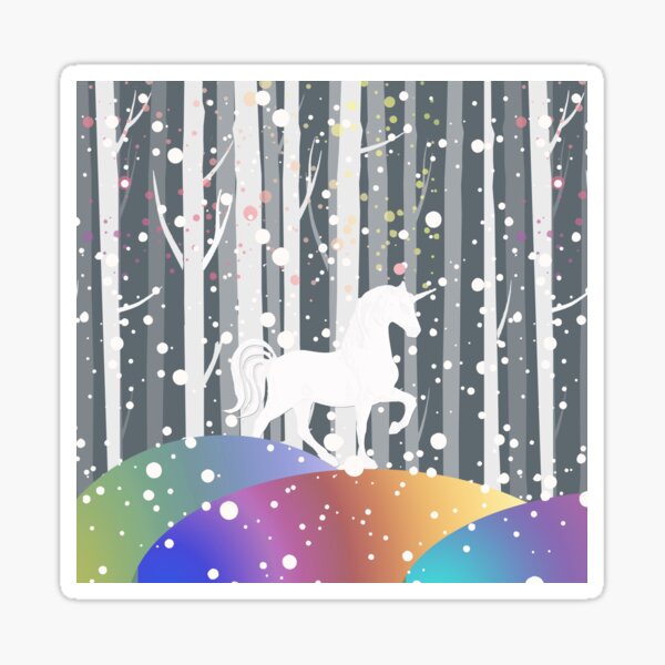 Item preview, North forest, snow and unicorn, perfect for mask, puzzle, kids puzzle, Duvets, Comforters, Shower Curtains, desk mat designed and sold by Collagedream.
