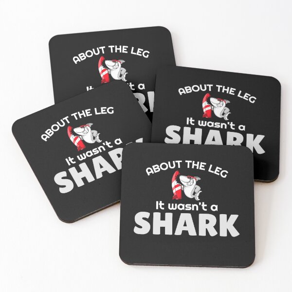 Item preview, Amputee shark bite amputation funny slogan white grey font designed and sold by NerdnGeekshop.