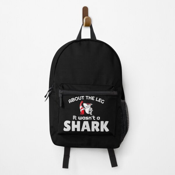 Item preview, Amputee shark bite amputation funny slogan white grey font designed and sold by NerdnGeekshop.