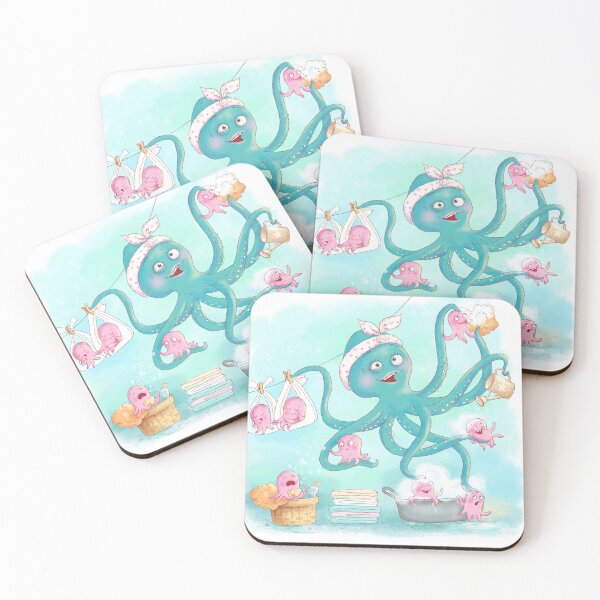 Item preview, Mother octopus bathes her children designed and sold by MayyaIva.