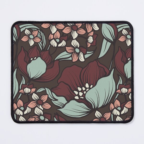 Item preview, Maroon and Green Retro 1960s Floral Pattern | 1969 Retro Color Palette designed and sold by Maren Frances.