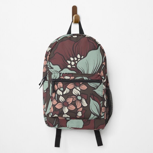 Item preview, Maroon and Green Retro 1960s Floral Pattern | 1969 Retro Color Palette designed and sold by Maren Frances.