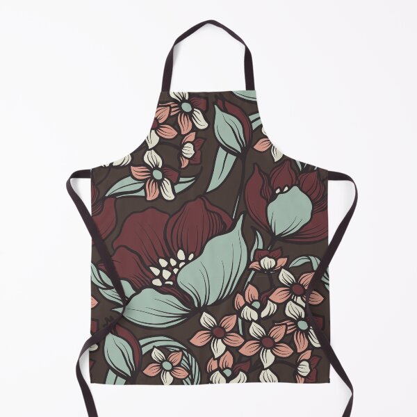 Item preview, Maroon and Green Retro 1960s Floral Pattern | 1969 Retro Color Palette designed and sold by Maren Frances.