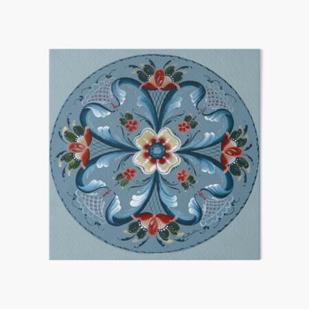 Rosemaling university blue ball #71 Art Board Print