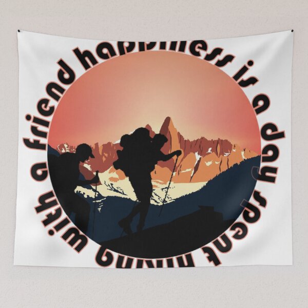 Item preview, happiness is a day spent hiking with a friend designed and sold by Come-2-Shop.