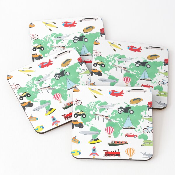 Item preview, Adventure Awaits World Map Vehicles Kids Pattern designed and sold by idovedesign.