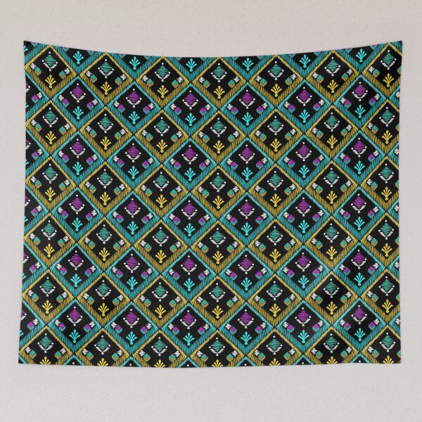 Item preview, Abstract ethnic ornament. Black background . designed and sold by fuzzyfox.