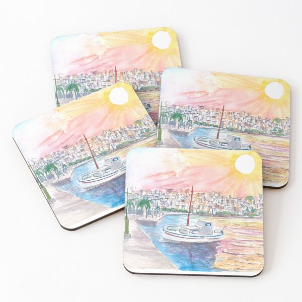 Item preview, Sitia Mediterranean Harbour Scene in Crete Greece designed and sold by artshop77.