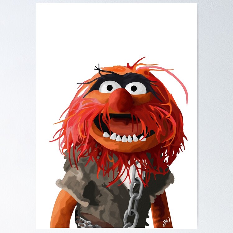 Animal muppet portrait painting (version 2/2 - no background) Sticker