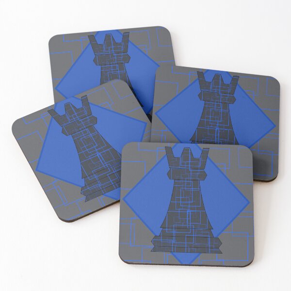 Item preview, Grey and blue chess Rook designed and sold by deedeeps.