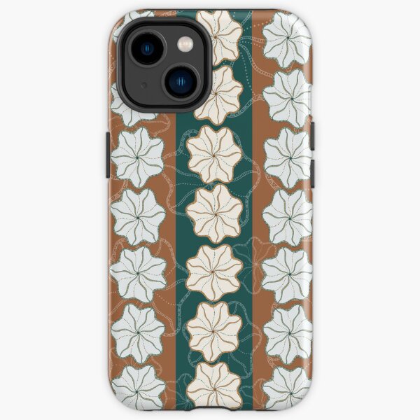 Floral Stripes in Turquoise iPhone Tough Case