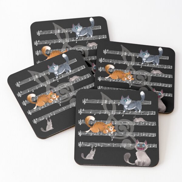 Item preview, Cats music on black - Cats musicmens designed and sold by Kim Leex.