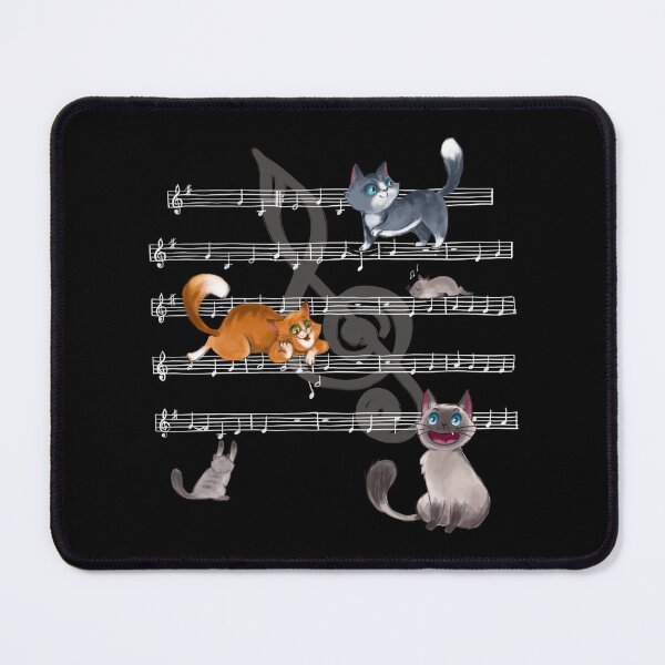 Item preview, Cats music on black - Cats musicmens designed and sold by Kim Leex.