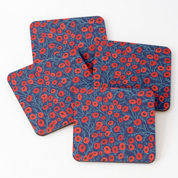 Item preview, Red Poppies on Blue designed and sold by Urbaun.