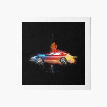 Powerful, colorful, vintage car, with abstract light effects Art Board Print