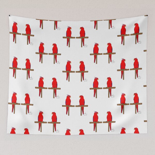Item preview, Crazy Bird Person with Red Lorikeets designed and sold by Laughing Parrot Studio.