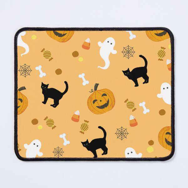 Item preview, Pumpkin, Ghost and Cat Halloween Pattern designed and sold by Lucha-Morena.