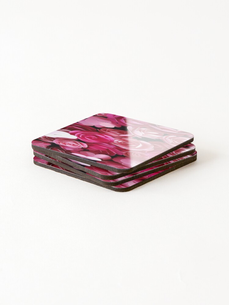 Thumbnail 4 of 5, Coasters (Set of 4), Paper Roses designed and sold by WinkyDoodle.