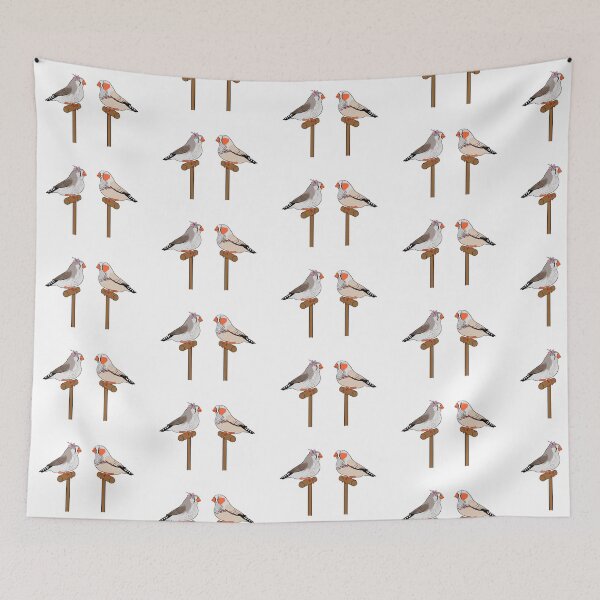 Item preview, Crazy Bird Person with Zebra Finches designed and sold by Laughing Parrot Studio.