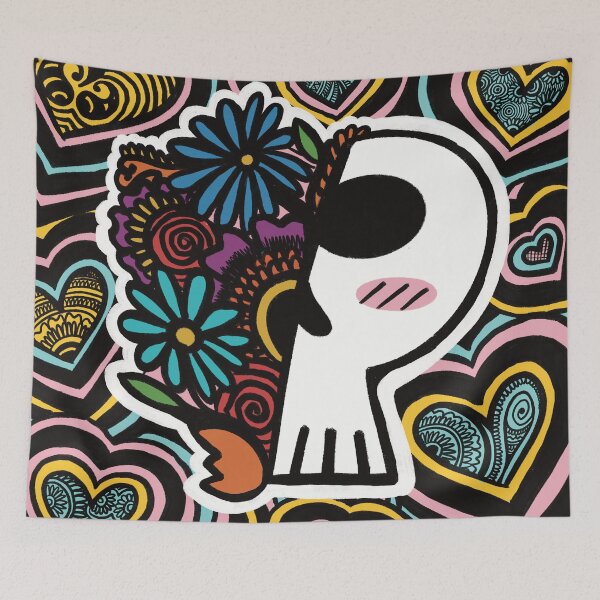 Item preview, Blushing Flower Skull designed and sold by Prachi Patel.