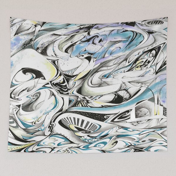 Item preview, Arctic Dreams (Swirly Abstract Drawing)  designed and sold by inkymoods.