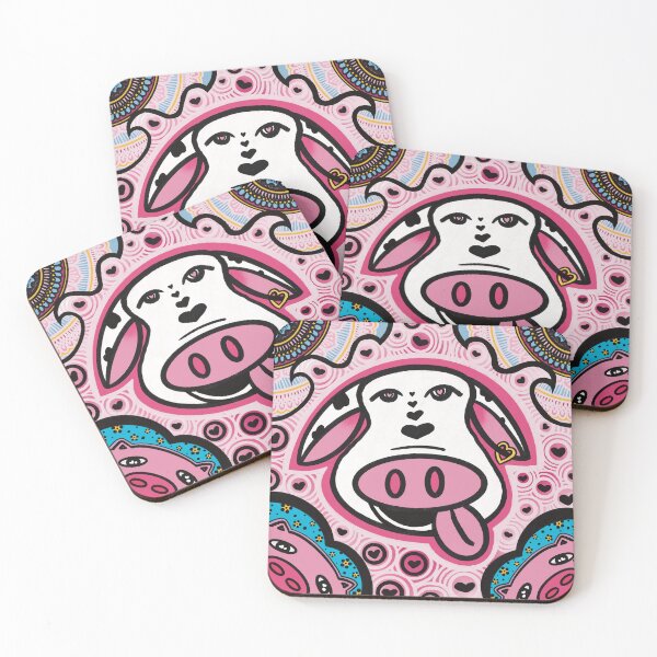 Item preview, Light Pink Cow and Piggy Design  designed and sold by Prachi Patel.