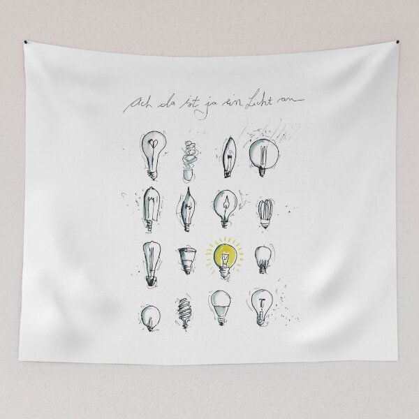 Item preview, Oh, there's a light on! Vintage lightbulbs as sketches - one glows! designed and sold by freude-anfassen.