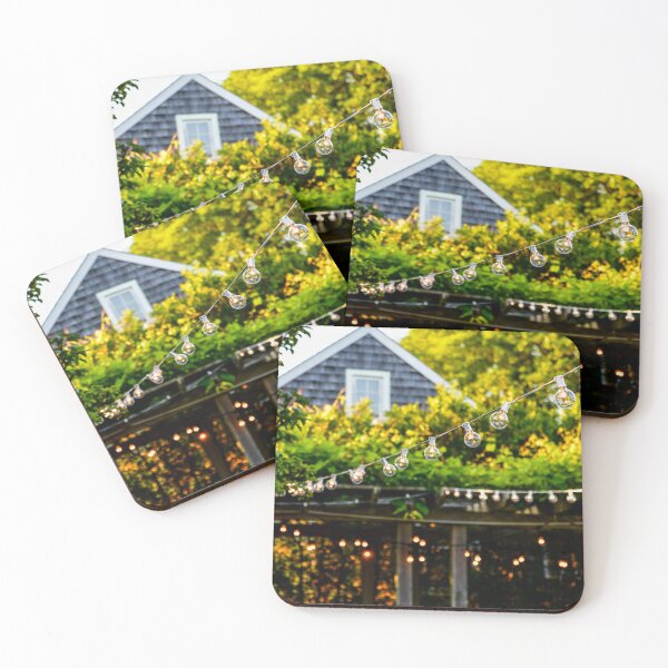 Item preview, House decorated for a celebration. Lights hung up on the ceiling. Summer season on the island. Celebrations in summer. designed and sold by BumbleVee ☀️.