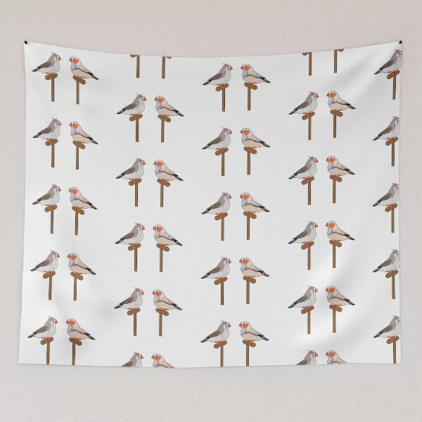 Item preview, Crazy Bird Man  with Zebra Finches designed and sold by Laughing Parrot Studio.