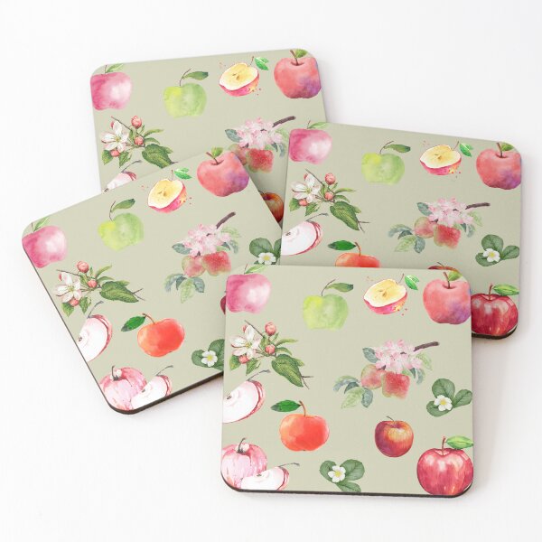 Item preview, Watercolor Apples and Apple Blossom Branches designed and sold by silviaol.