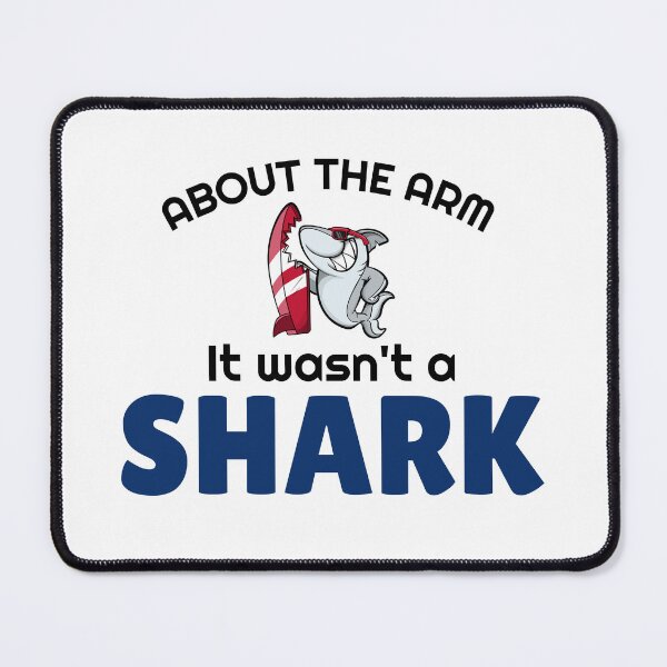 Item preview, Arm amputee shark bite amputation funny slogan black font designed and sold by NerdnGeekshop.