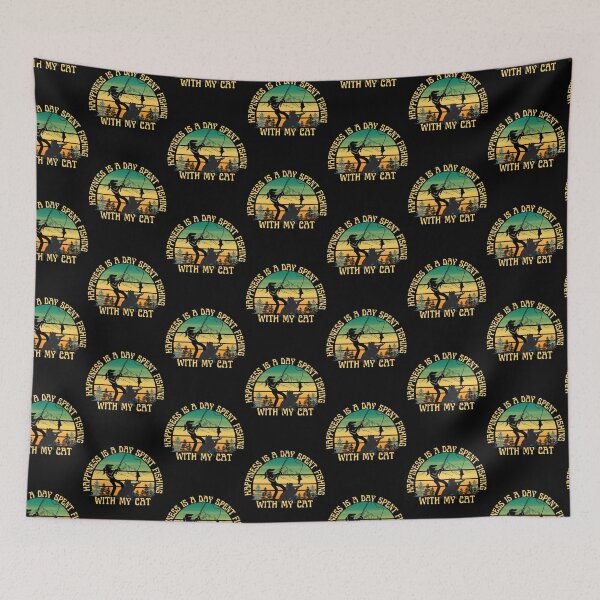 Item preview, Happiness Is A Day Spent Fishing With My Cat -Fisherwoman designed and sold by Rally-Girl.