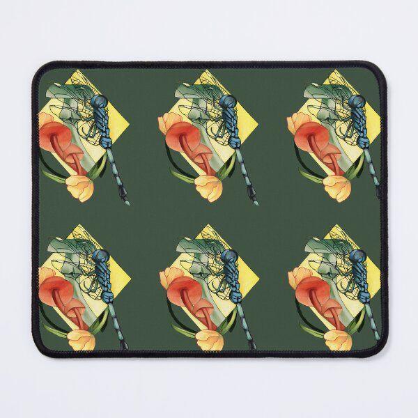 Item preview, Dragonfly, mushrooms, and tulips designed and sold by KnowingWonder.