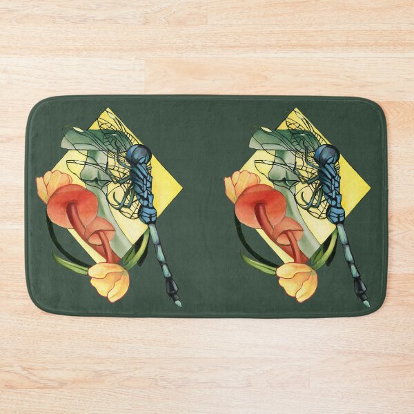 Item preview, Dragonfly, mushrooms, and tulips designed and sold by KnowingWonder.