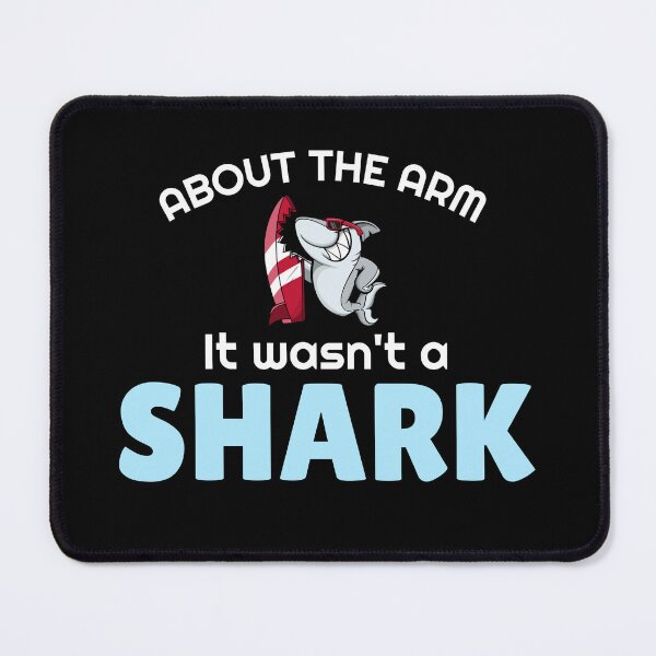 Item preview, Arm amputee shark bite amputation funny slogan white font designed and sold by NerdnGeekshop.