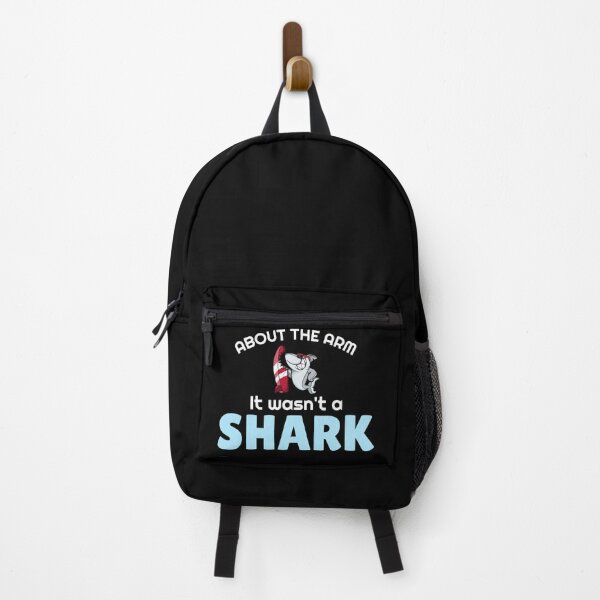 Item preview, Arm amputee shark bite amputation funny slogan white font designed and sold by NerdnGeekshop.