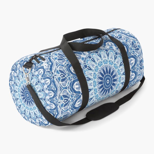 Item preview, Blue and White Floral Mandala designed and sold by Kelly Dietrich Mandala & Fractal Art.