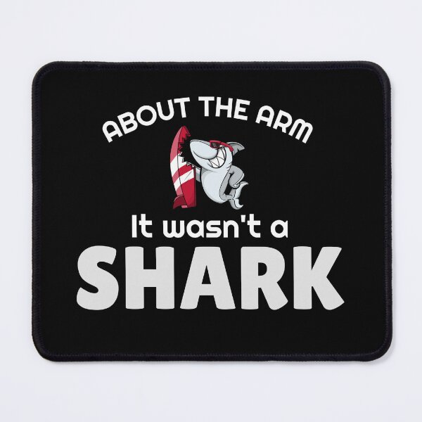 Item preview, Arm amputee shark bite amputation funny slogan white grey font designed and sold by NerdnGeekshop.