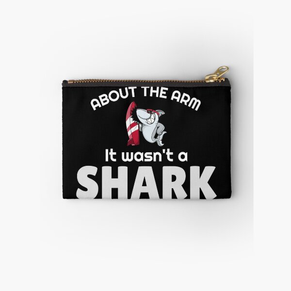 Item preview, Arm amputee shark bite amputation funny slogan white grey font designed and sold by NerdnGeekshop.